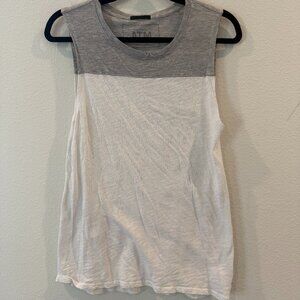 ATM White and Grey Slub Sleeveless Tank